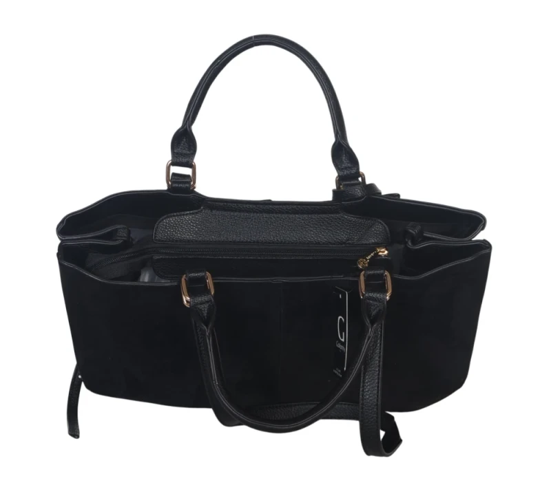 Torebka damska shopper bag eko zamsz Gallantry Paris – duża modna torba miejska A4 na ramię