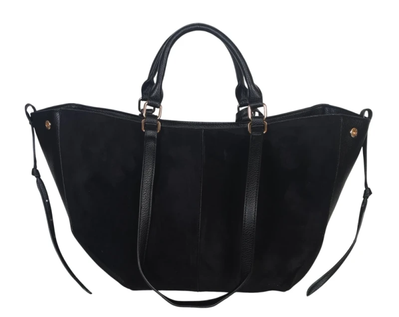 Torebka damska shopper bag eko zamsz Gallantry Paris – duża modna torba miejska A4 na ramię