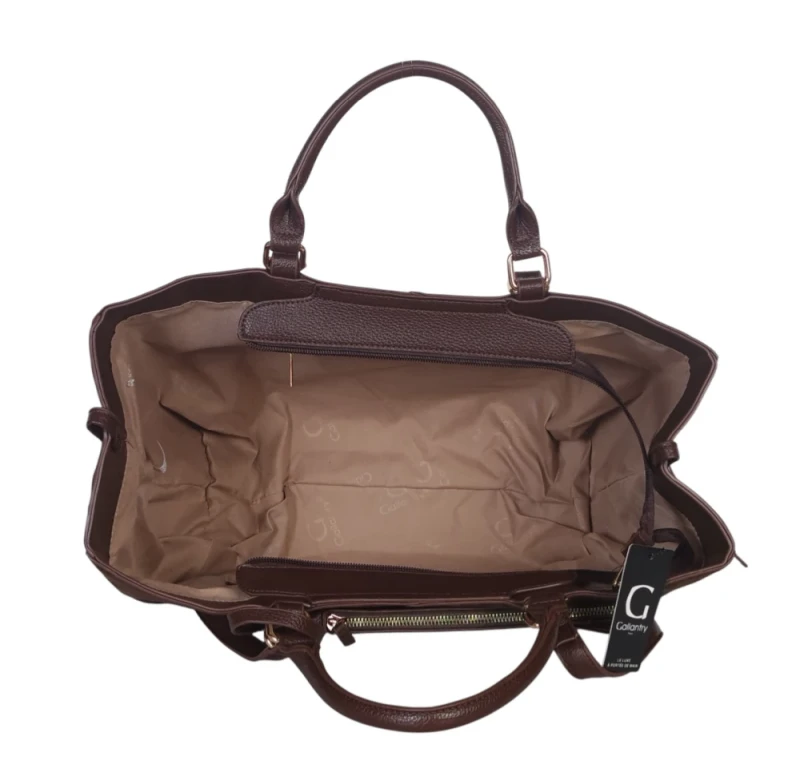 Torebka damska shopper bag eko zamsz Gallantry Paris – duża modna torba miejska A4 na ramię