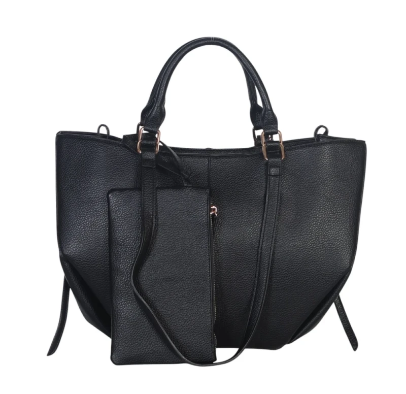 Torebka damska shopper bag Gallantry Paris – duża modna torba miejska A4 na ramię z saszetką