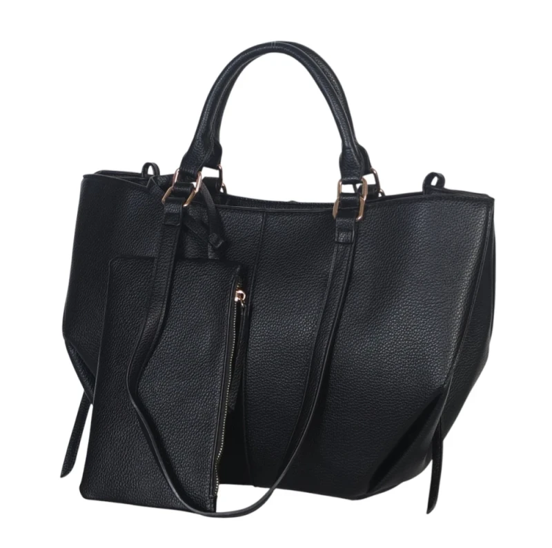 Torebka damska shopper bag Gallantry Paris – duża modna torba miejska A4 na ramię z saszetką
