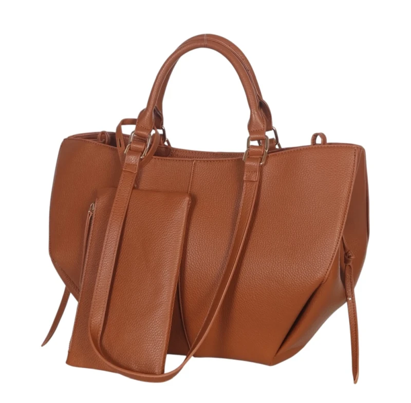 Torebka damska shopper bag Gallantry Paris – duża modna torba miejska A4 na ramię z saszetką
