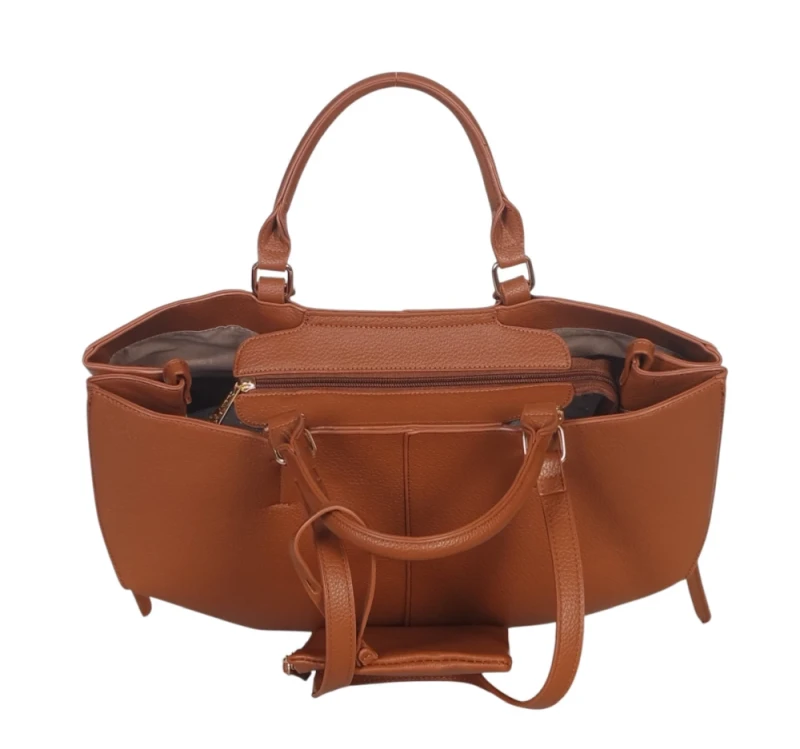 Torebka damska shopper bag Gallantry Paris – duża modna torba miejska A4 na ramię z saszetką