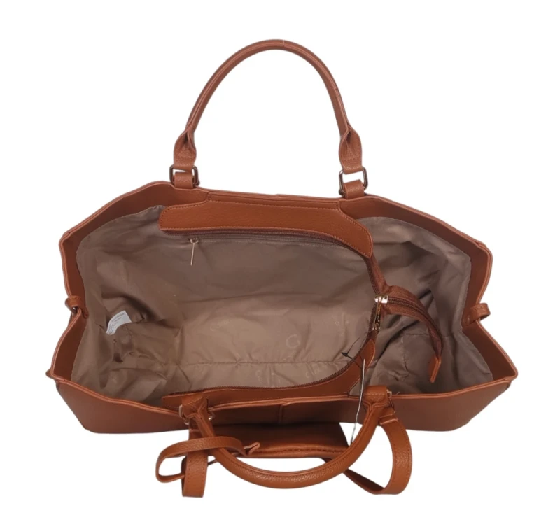 Torebka damska shopper bag Gallantry Paris – duża modna torba miejska A4 na ramię z saszetką