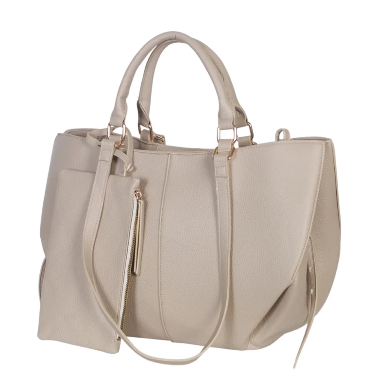Torebka damska shopper bag Gallantry Paris – duża modna torba miejska A4 na ramię z saszetką
