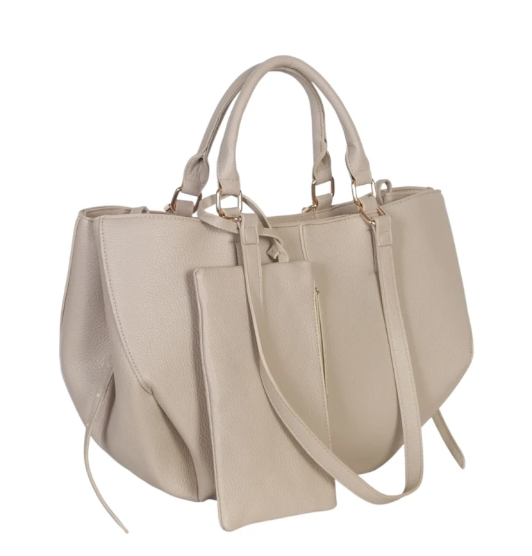 Torebka damska shopper bag Gallantry Paris – duża modna torba miejska A4 na ramię z saszetką