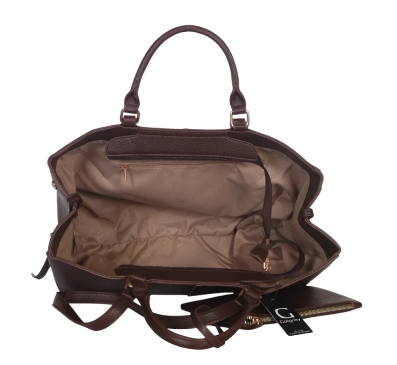 Torebka damska shopper bag Gallantry Paris – duża modna torba miejska A4 na ramię z saszetką