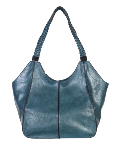 Pojemna torba damska na A4  Długie plecione rączki  Przegroda w środku