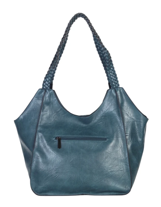 Pojemna torba damska na A4 Długie plecione rączki Przegroda w środku