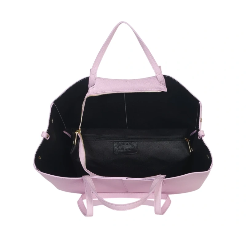 Różowa skórzana torba damska Shopper XL | BESTSELLER | Vera Pelle