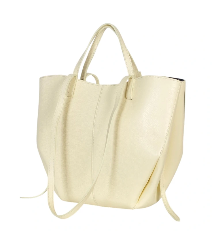 Żółta skórzana torba damska Shopper XL | BESTSELLER | Vera Pelle