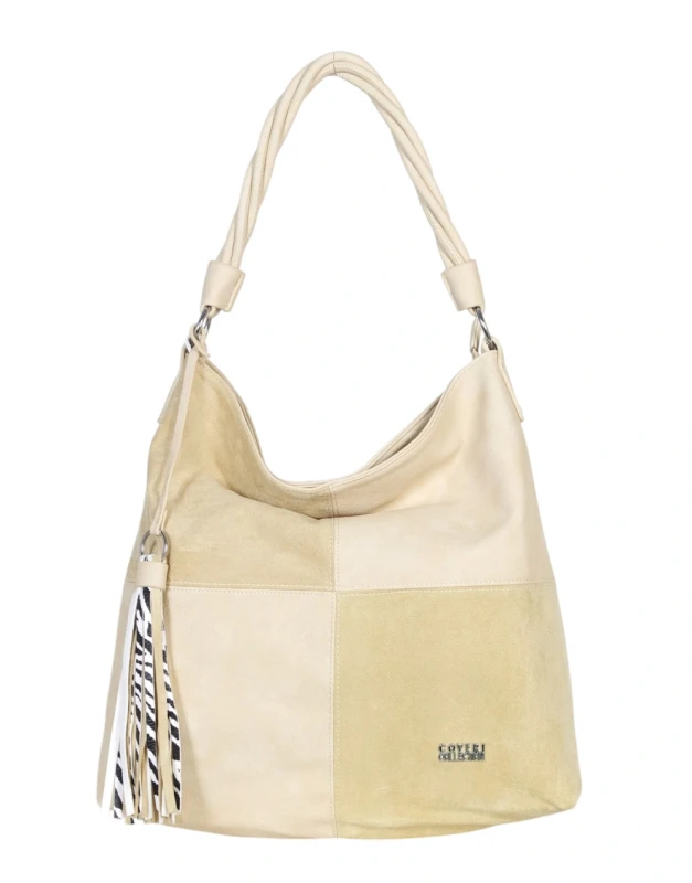 Coveri Italy torebka damska worek z zamszem – z długim paskiem | Wiosna 2026