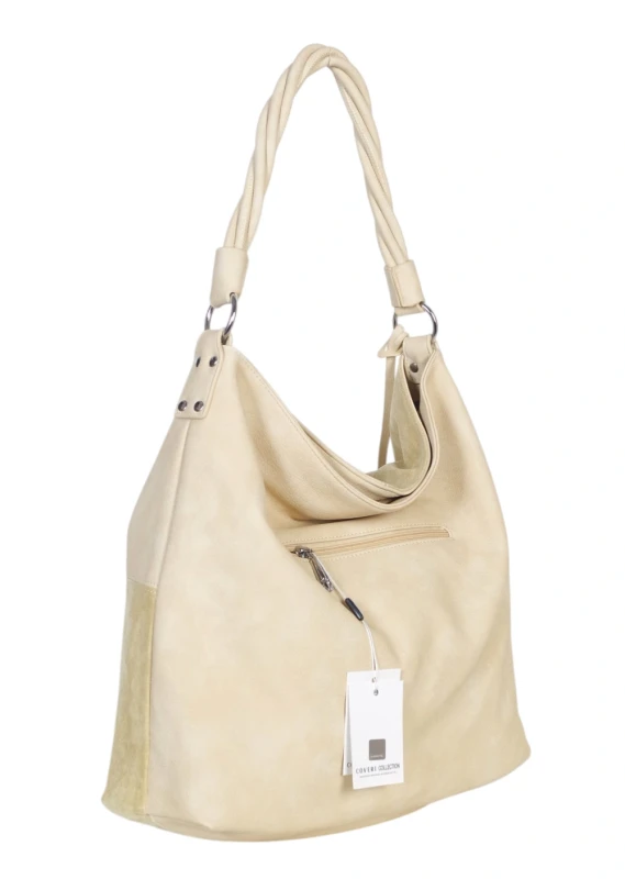 Coveri Italy torebka damska worek z zamszem – z długim paskiem | Wiosna 2026