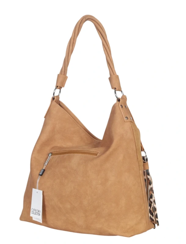 Coveri Italy torebka damska worek z zamszem – z długim paskiem | Wiosna 2026