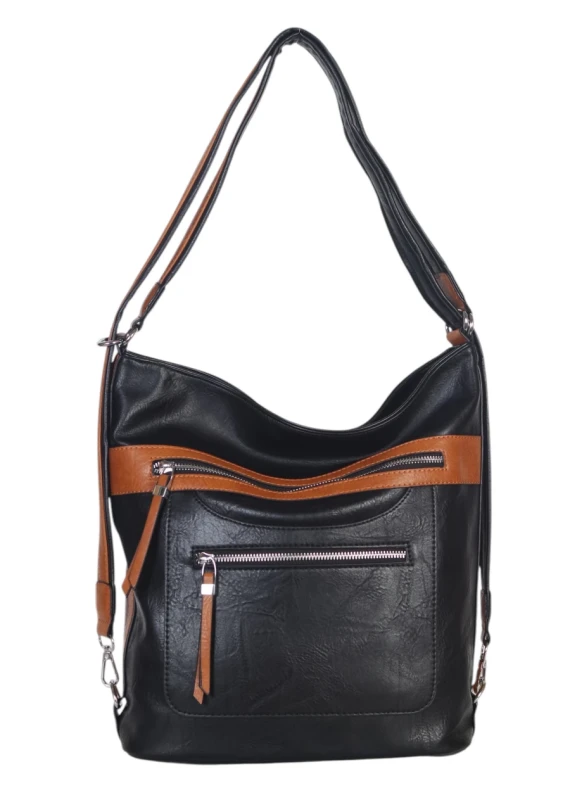 ROMINA &amp; CO torba 2w1 torebka worek z funkcją plecaka – 4 zewnętrzne kieszenie