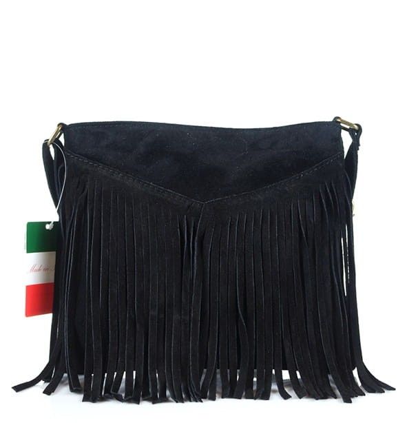 Czarna zamszowa torebka