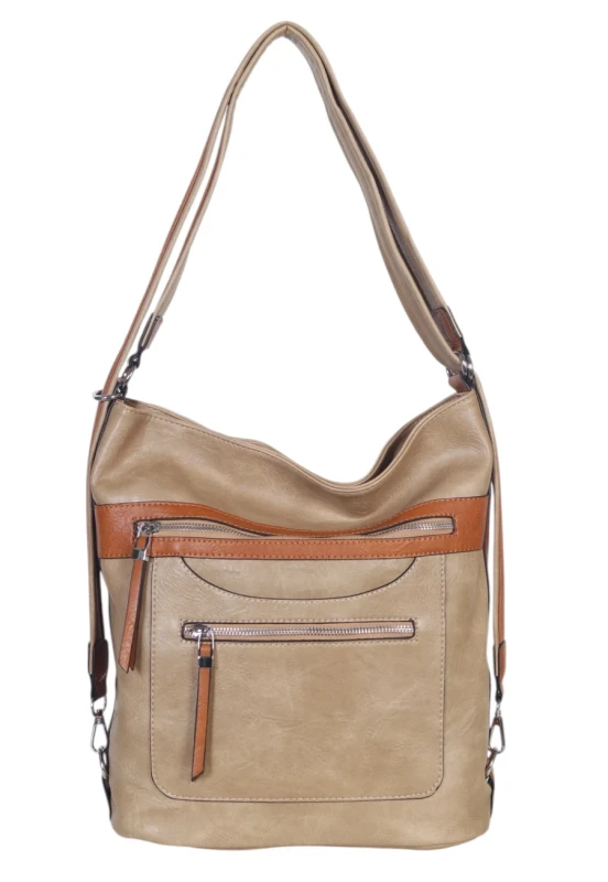 ROMINA &amp; CO torba 2w1 torebka worek z funkcją plecaka – 4 zewnętrzne kieszenie
