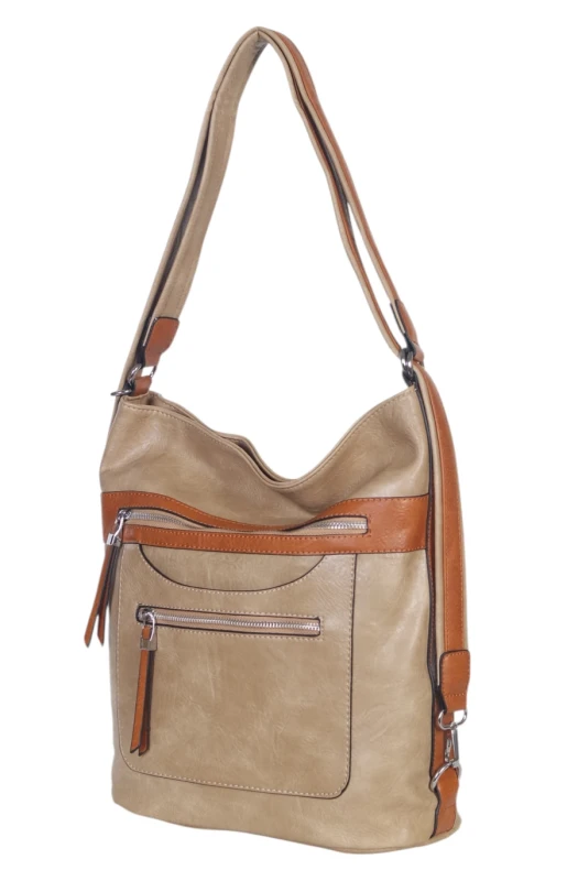 ROMINA &amp; CO torba 2w1 torebka worek z funkcją plecaka – 4 zewnętrzne kieszenie