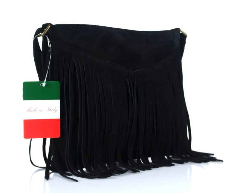 Czarna zamszowa torebka