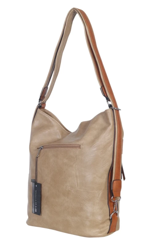 ROMINA &amp; CO torba 2w1 torebka worek z funkcją plecaka – 4 zewnętrzne kieszenie
