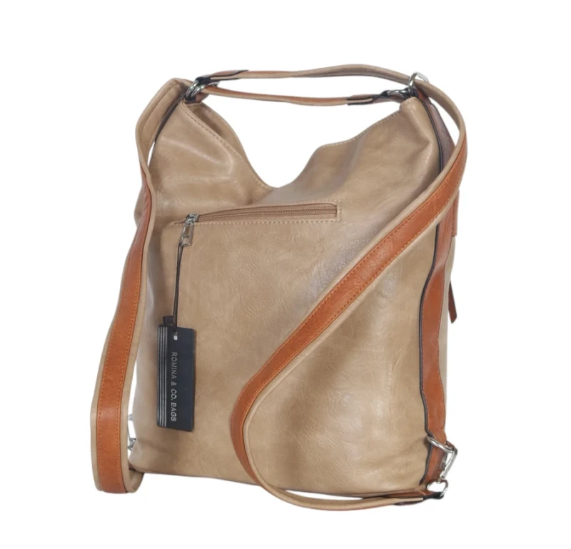 ROMINA &amp; CO torba 2w1 torebka worek z funkcją plecaka – 4 zewnętrzne kieszenie