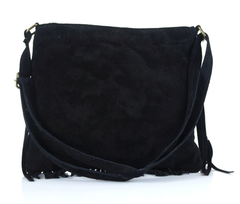 Czarna zamszowa torebka