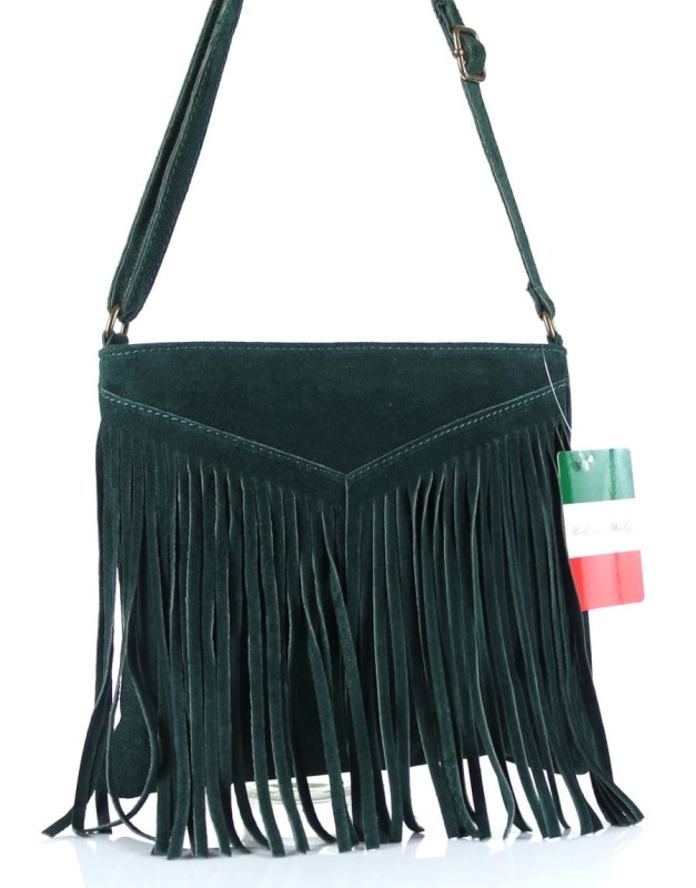 Zielona zamszowa torebka