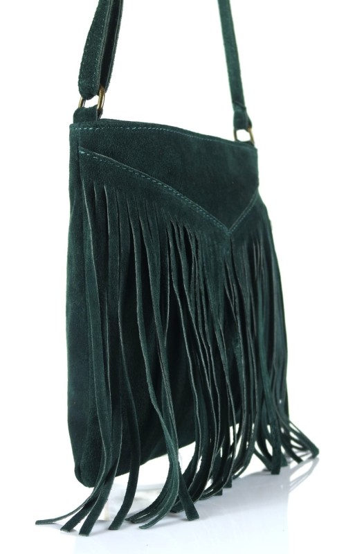 Zielona zamszowa torebka