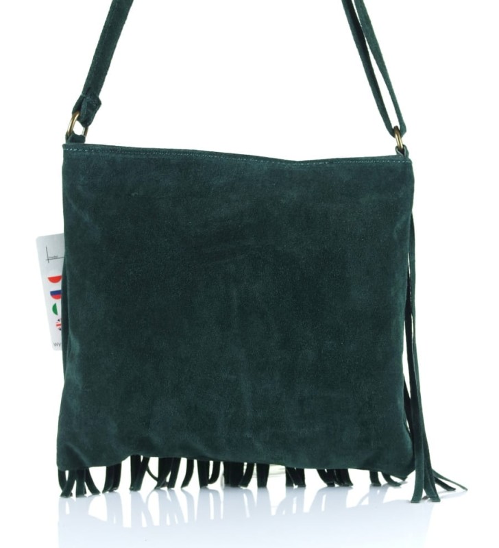 Zielona zamszowa torebka