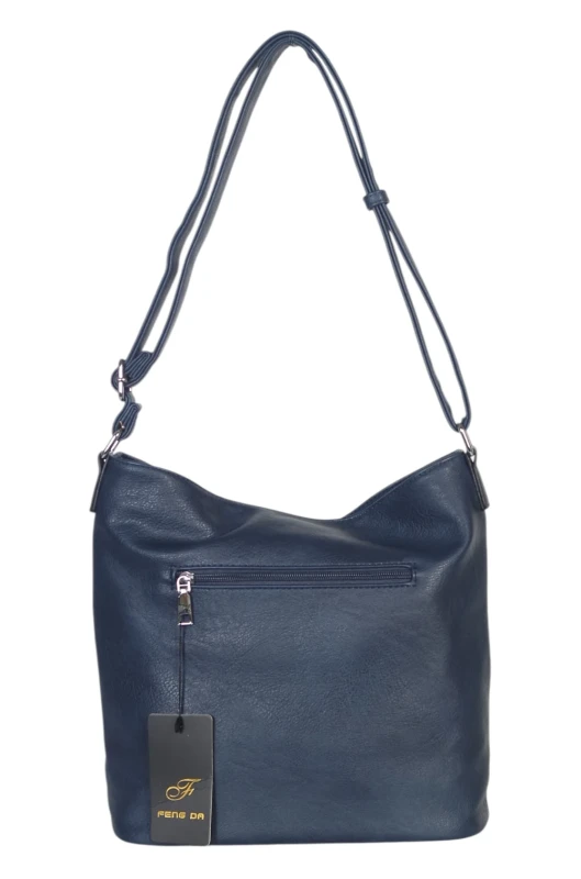 Pojemna torebka listonoszka z kieszeniami – dwukomorowy środek, na długim pasku