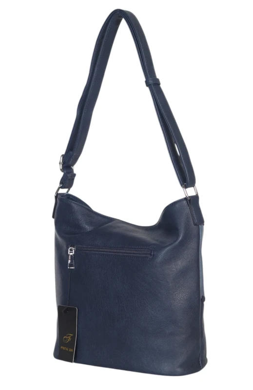 Pojemna torebka listonoszka z kieszeniami – dwukomorowy środek, na długim pasku