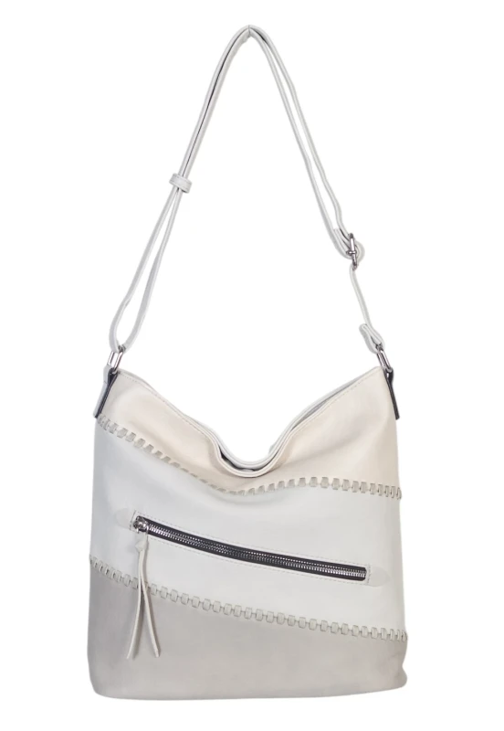 Pojemna torebka listonoszka z kieszeniami – dwukomorowy środek, na długim pasku