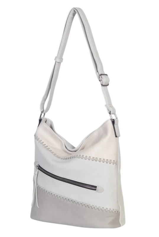 Pojemna torebka listonoszka z kieszeniami – dwukomorowy środek, na długim pasku