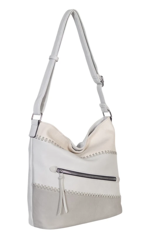 Pojemna torebka listonoszka z kieszeniami – dwukomorowy środek, na długim pasku