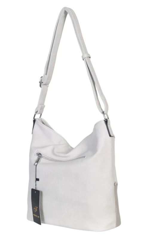 Pojemna torebka listonoszka z kieszeniami – dwukomorowy środek, na długim pasku