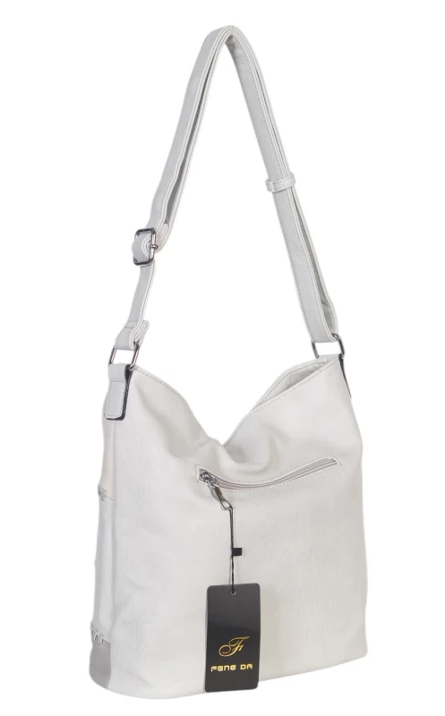 Pojemna torebka listonoszka z kieszeniami – dwukomorowy środek, na długim pasku