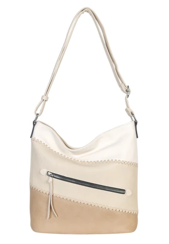 Pojemna torebka listonoszka z kieszeniami – dwukomorowy środek, na długim pasku