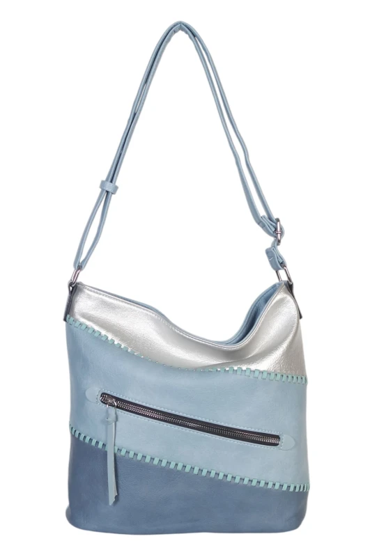 Pojemna torebka listonoszka z kieszeniami – dwukomorowy środek, na długim pasku