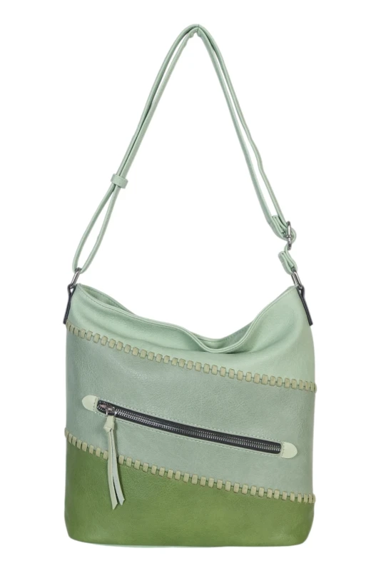 Pojemna torebka listonoszka z kieszeniami – dwukomorowy środek, na długim pasku