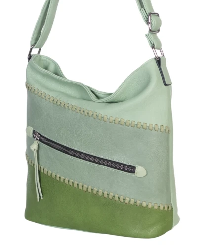 Pojemna torebka listonoszka z kieszeniami – dwukomorowy środek, na długim pasku