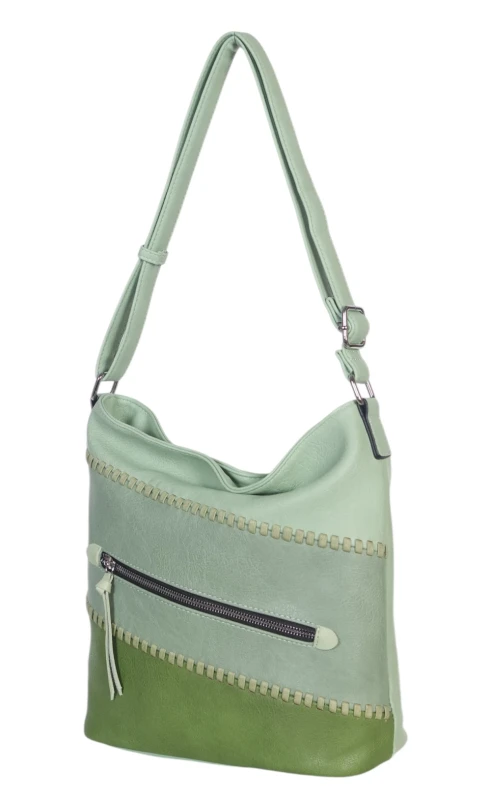 Pojemna torebka listonoszka z kieszeniami – dwukomorowy środek, na długim pasku