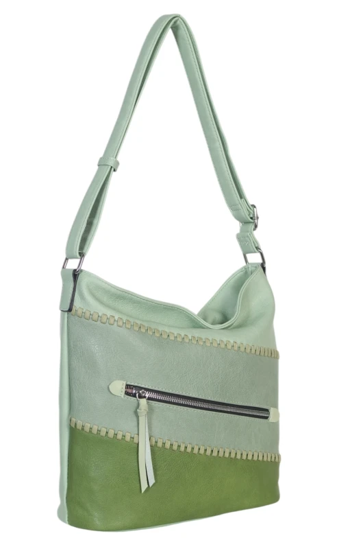 Pojemna torebka listonoszka z kieszeniami – dwukomorowy środek, na długim pasku