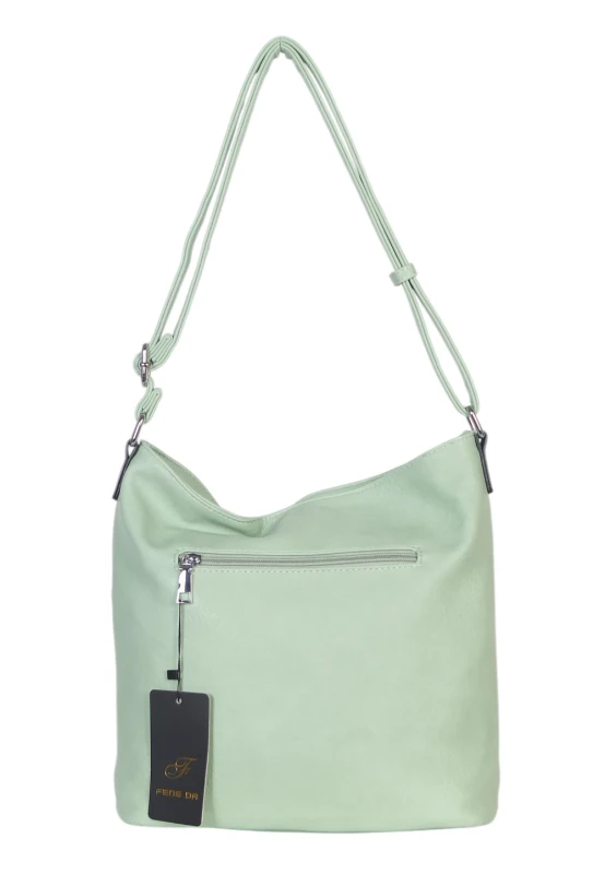 Pojemna torebka listonoszka z kieszeniami – dwukomorowy środek, na długim pasku