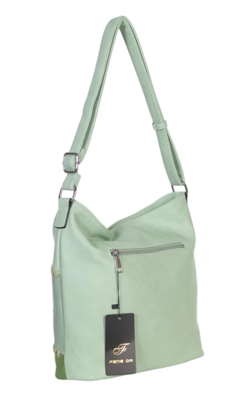 Pojemna torebka listonoszka z kieszeniami – dwukomorowy środek, na długim pasku