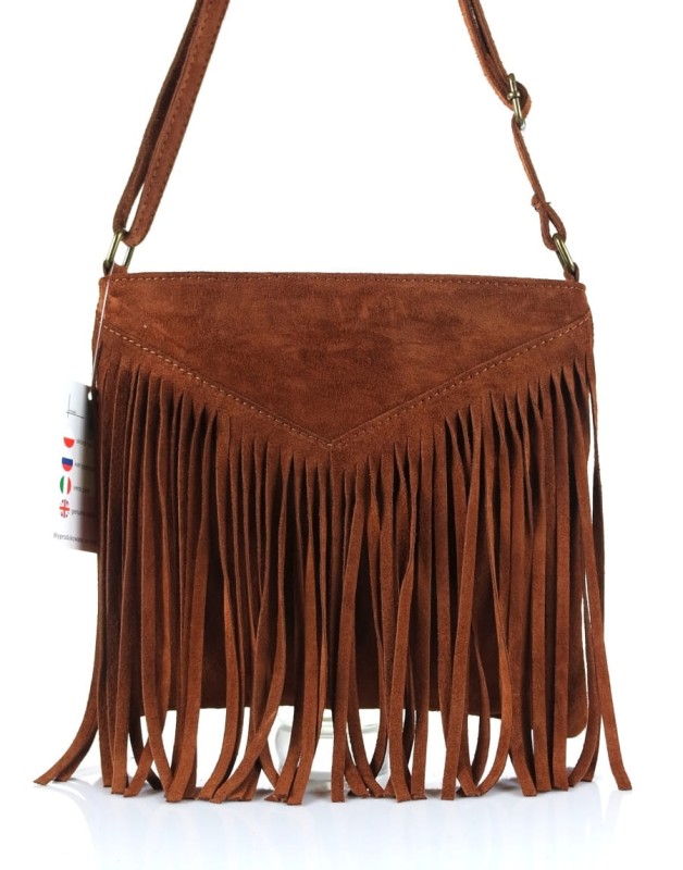 Brązowa zamszowa torebka