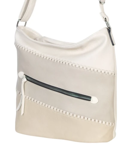 Pojemna torebka listonoszka z kieszeniami – dwukomorowy środek, na długim pasku 