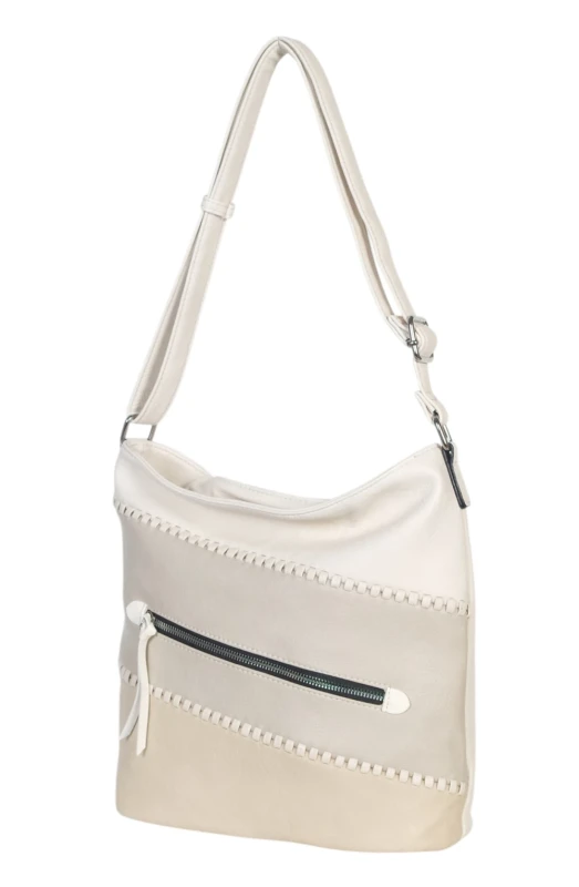 Pojemna torebka listonoszka z kieszeniami – dwukomorowy środek, na długim pasku