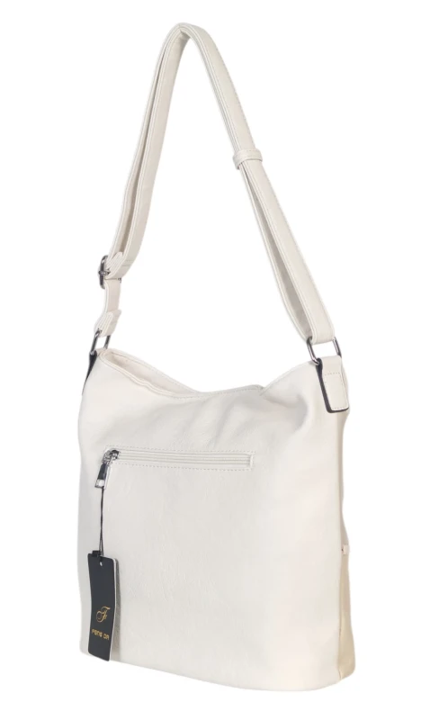 Pojemna torebka listonoszka z kieszeniami – dwukomorowy środek, na długim pasku