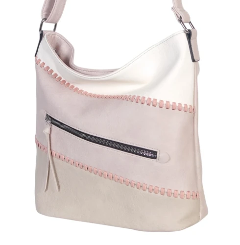 Pojemna torebka listonoszka z kieszeniami – dwukomorowy środek, na długim pasku 