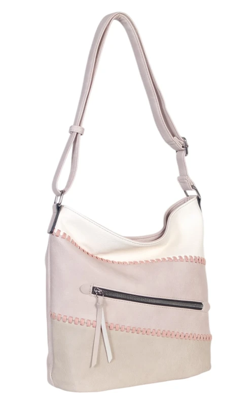 Pojemna torebka listonoszka z kieszeniami – dwukomorowy środek, na długim pasku